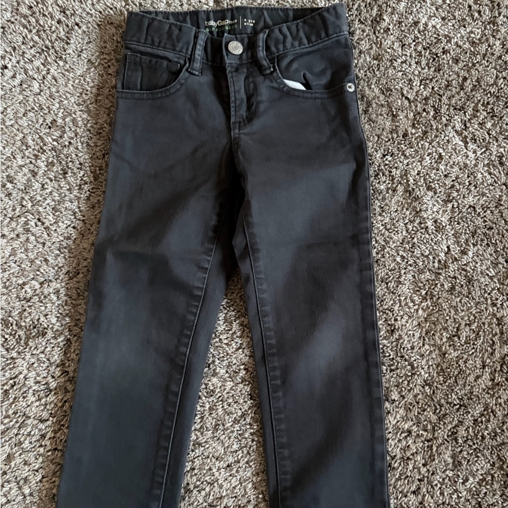 GAP Kids Boys Charcoal Grey Slim Fit Jeans, Size 4